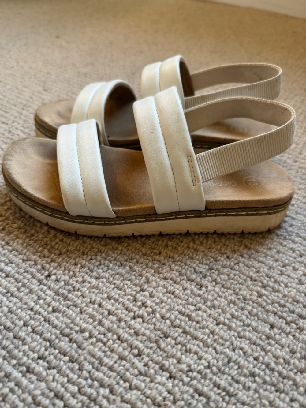Cat & Jack Cream Double-Strap Platform Sandals